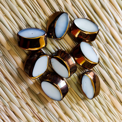 White And Gold Metal Buttons