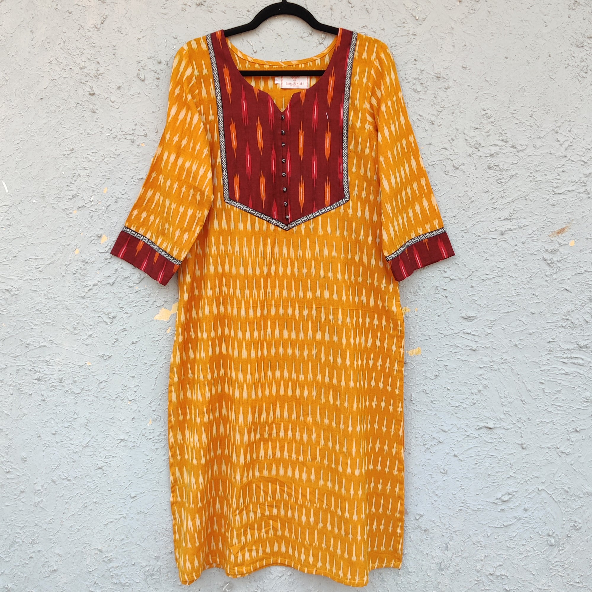 pick and choose originally weaved ikkat cotton A line kurti catalogue at  affordable rate
