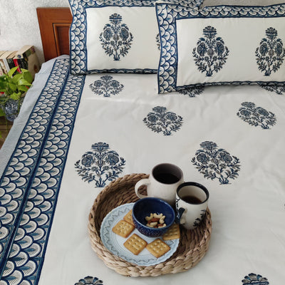 Zaafraan Pure Cotton Jaipuri Double Bedsheet