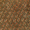 Pure Cotton Brown Ajrak With Rust And Black Flower Shrub Motif Hand Block Print Fabric